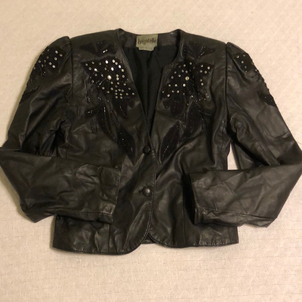 Bagatelle Vintage Genuine Leather Jacket - Floral